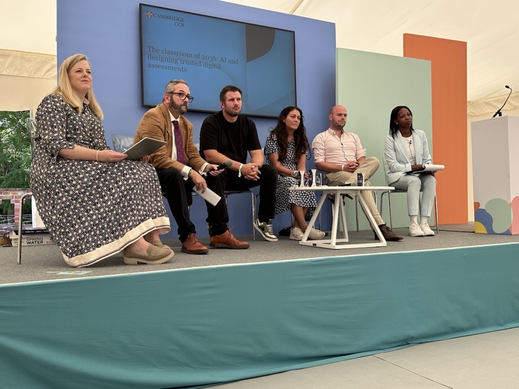 Festival of Education panel with Cambridge OCR specialists exploring AI, future classrooms and digital access in education.