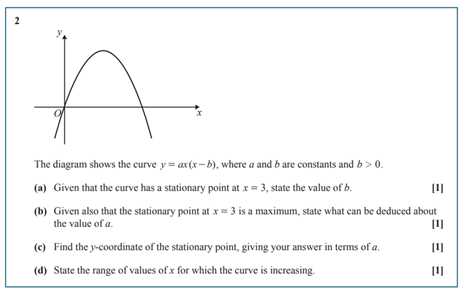 Question 2 Maths A H240_01 2025