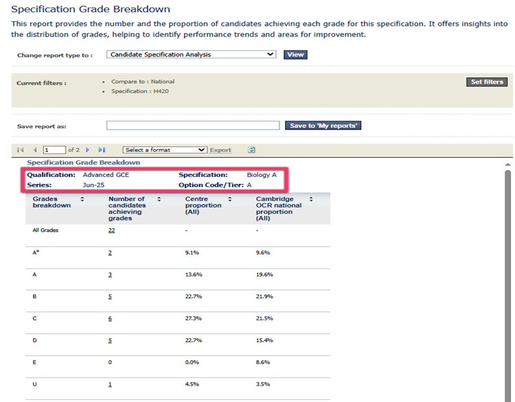 Specification grade breakdown report.png